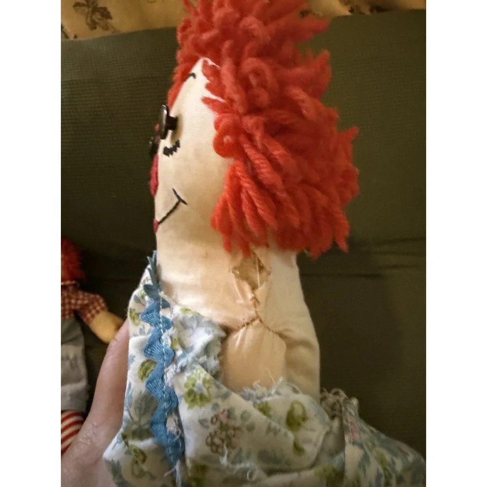 Vintage Handmade, Raggedy Ann‎ And Andy Dolls 19in
